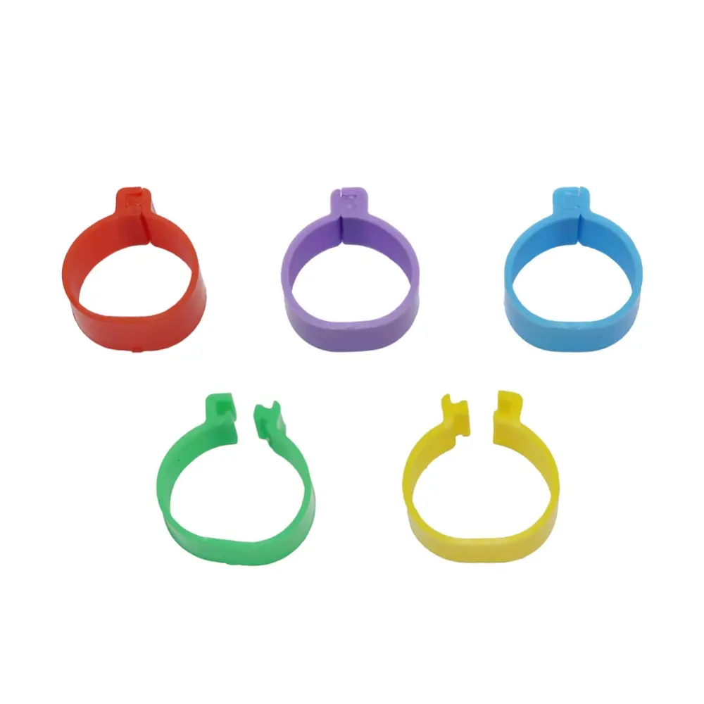 1000pcs ID 1.6cm Chicken Foot Ring Poultry Leg Digital Label Buckle Ring 5 Colors Plastic Chick Duck Goose Farm Equipment