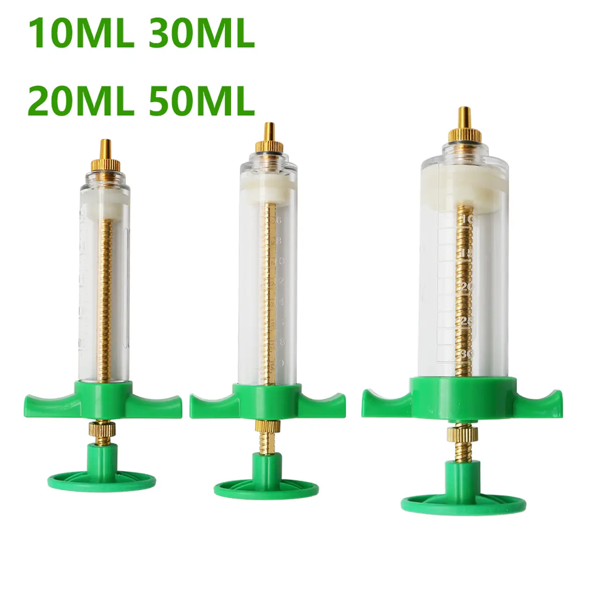 Transparent Syringes Adjustable Dose with  6 Pcs Curved Gavage Tubes  Needle Farm Livestock Dispensing 10/20/30/50/ML