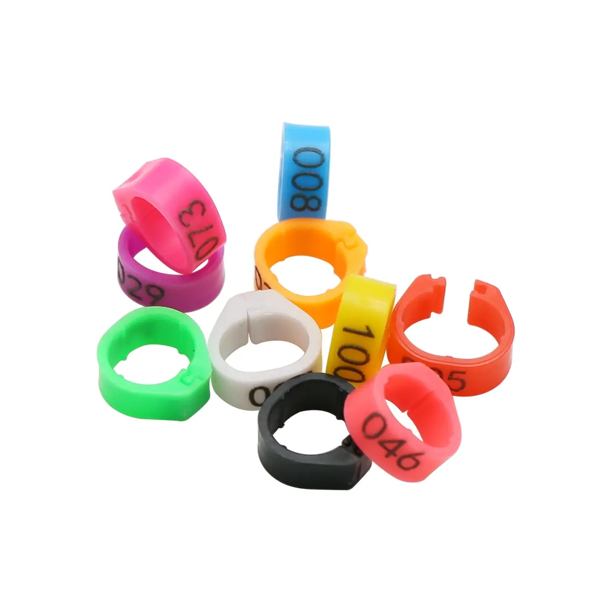 100 Pcs Number (01-100) Inner Diameter 8mm Pigeon Leg Ring Poultry Dove Bird Parrot Clip Rings Snap-on Foot Ring Pigeon Supplies