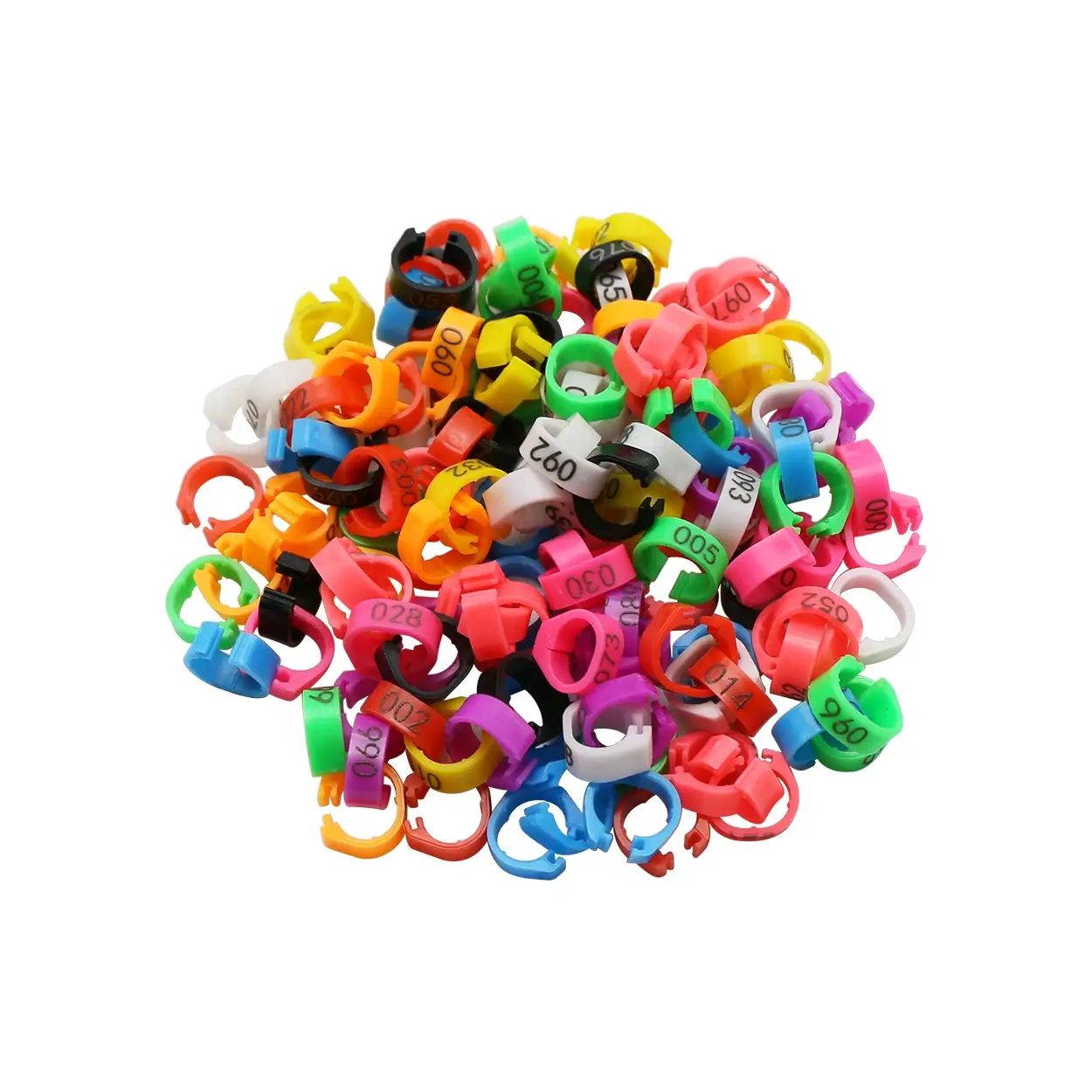 100 Pcs Number (01-100) Inner Diameter 8mm Pigeon Leg Ring Poultry Dove Bird Parrot Clip Rings Snap-on Foot Ring Pigeon Supplies