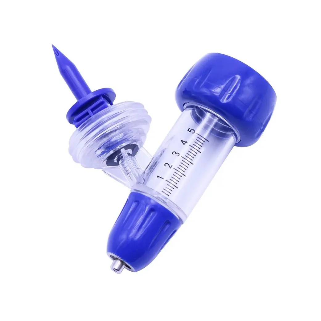 1Pcs 2ml / 5ml Veterinary Adjustable Continuous Syringe Accessories Syringe Vaccine Injector Dose Tubes