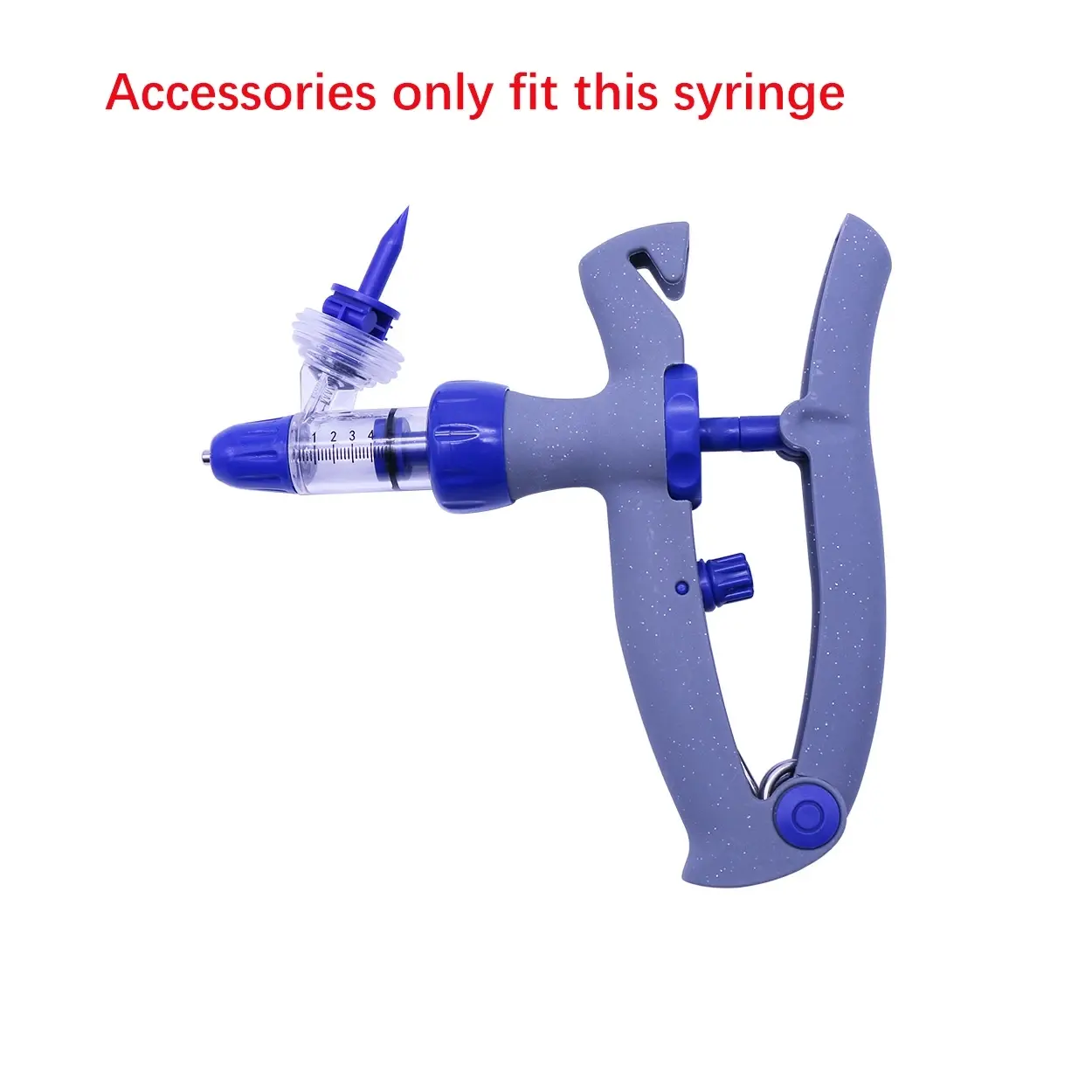 1Pcs 2ml / 5ml Veterinary Adjustable Continuous Syringe Accessories Syringe Vaccine Injector Dose Tubes