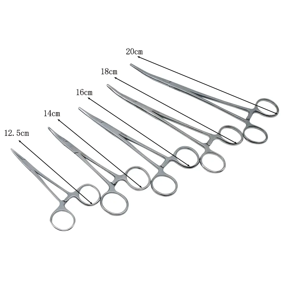 1Pc Straight & Curved Hemostat Forceps Set Locking Tweezer Clamps Ideal Hemostats Pet Hemostat Locking Nipper