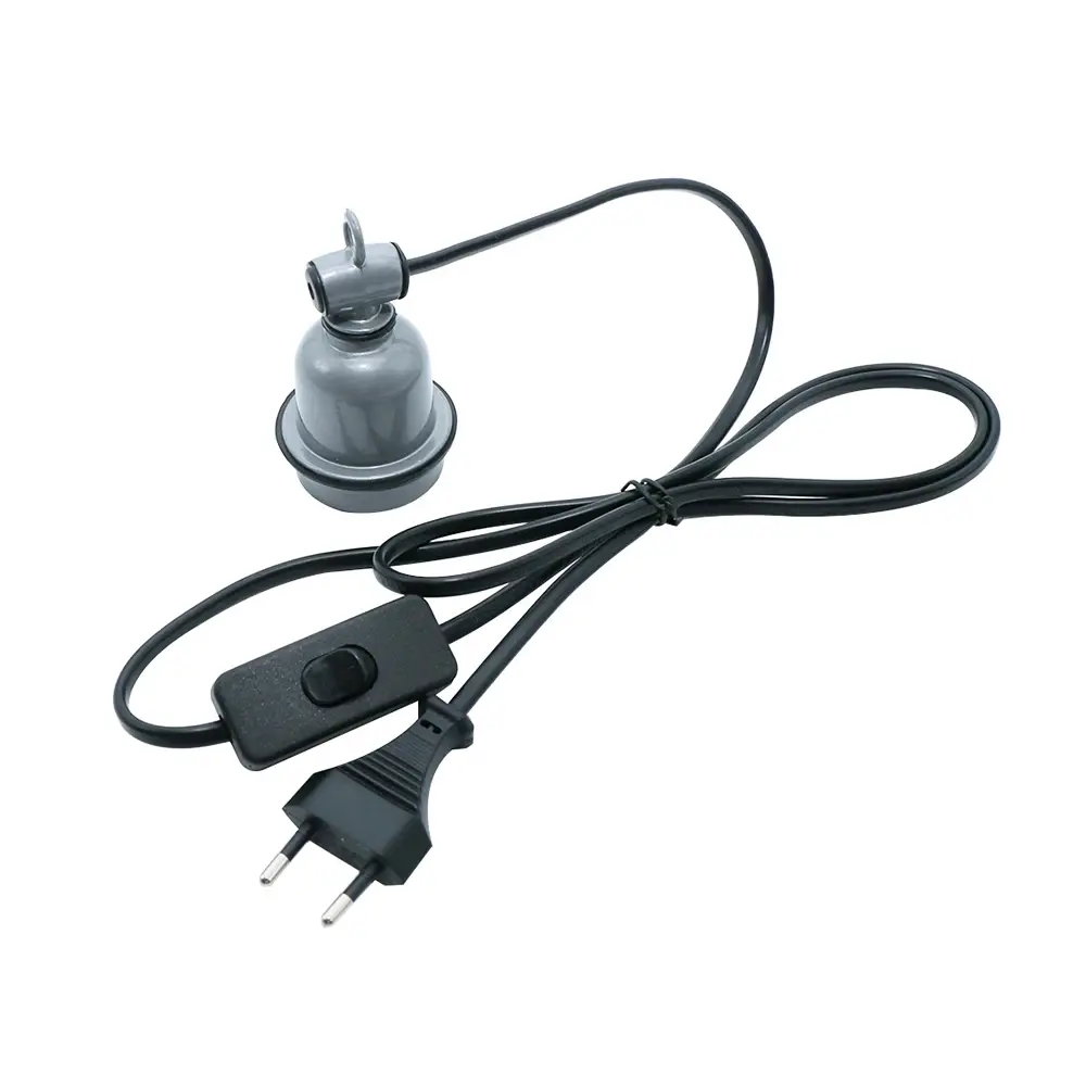 E27 Crawling pet lizard tortoise heating lamp holder & power cord switch Piglet Chicken Brooder Heating Spiral Light Socket