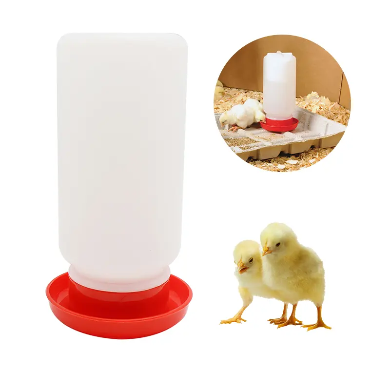 1 Pc Automatic Chicken Waterer Feeder, Leakproof Thickened Poultry Drinker Bottle for Birds/Chicks/Quail Feeding Bucket