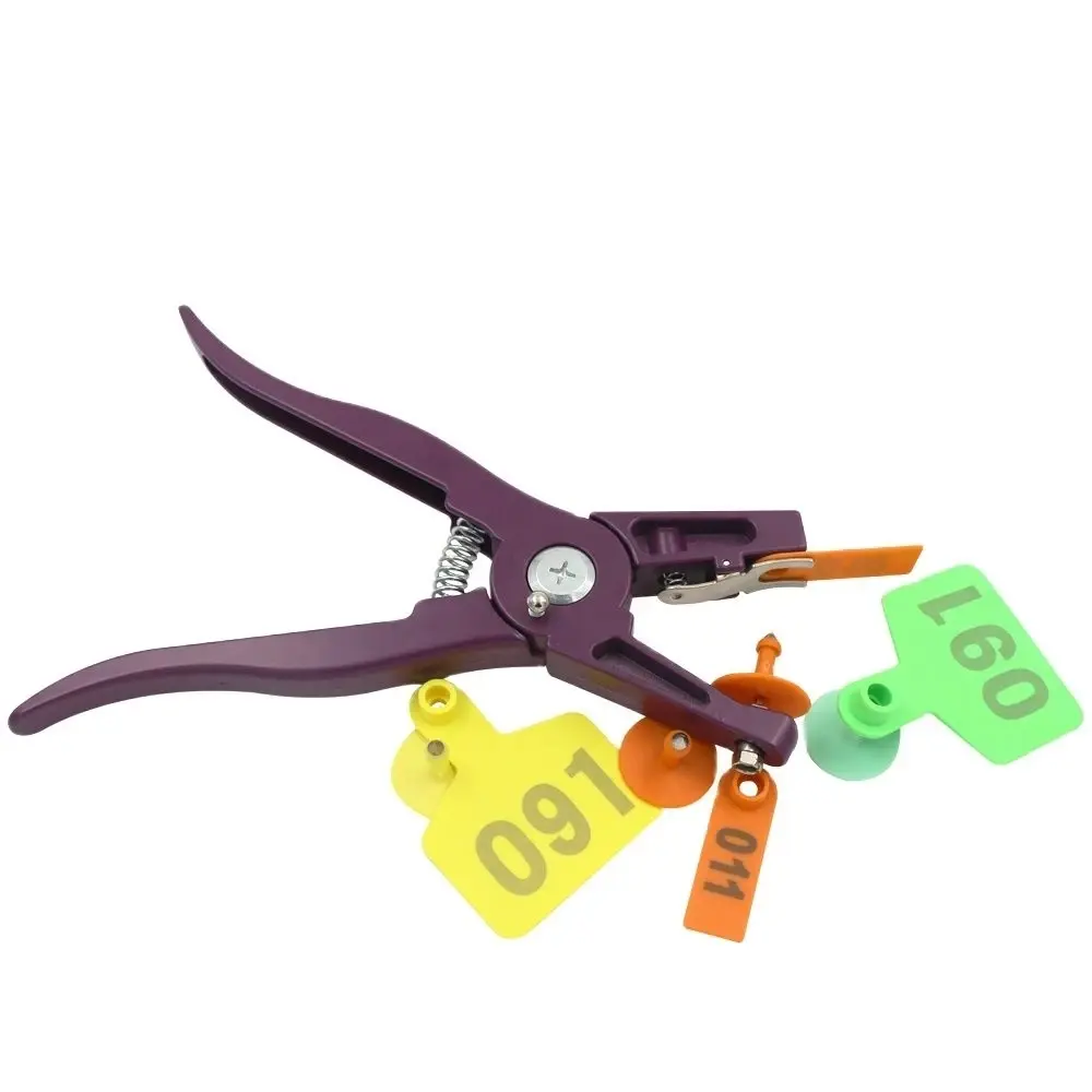 1Pcs Livestock Metal Ear Tag Pliers With Ear Tag Needle Animal Ear Thorn Tongs Swine Cow Sheep Rabbit Identification Tool