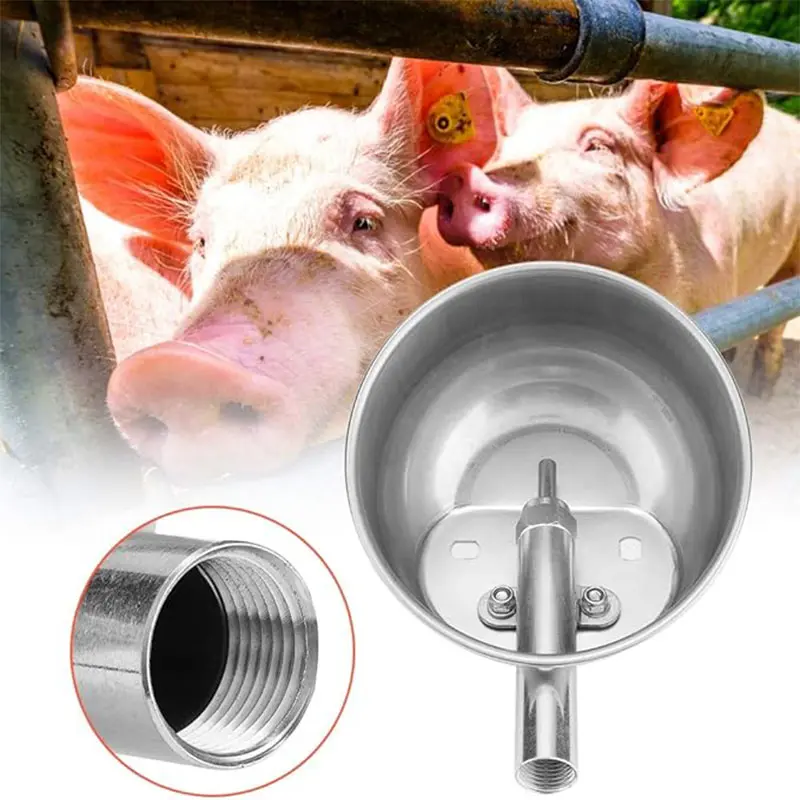 1 Pc Stainless Steel Automatic Pig Waterer System Automatic Waterer Poultry Water Fountain for Farm Animals