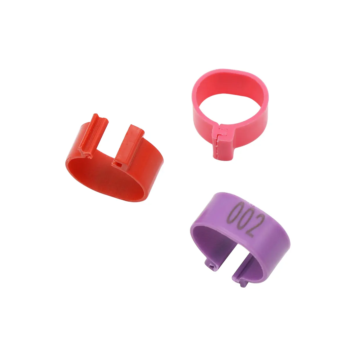 100PCS 8 Colors Chicken Foot Rings Plastic Snap-on Chicken Duck Goose Digital Foot Ring Poultry Farming Equipment