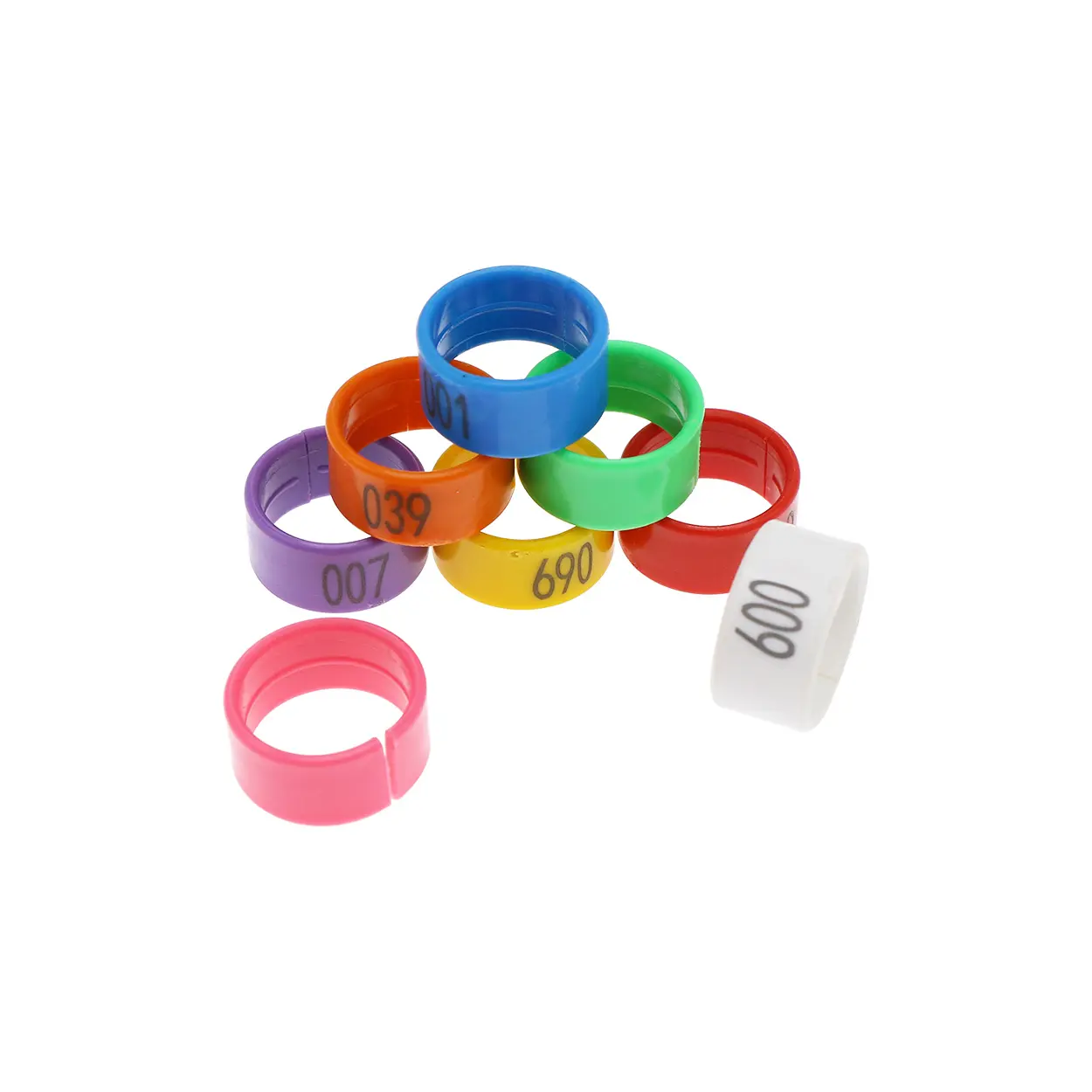 100 pcs 1.6/1.8cm Chicken Duck Plastic Foot Ring  8 Colors Foot Ring With Number Poultry Carry Easy To Wear