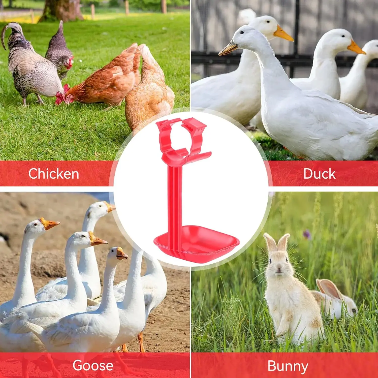 20PCS Chicken Waterer Cups Hanging Versatile Chicken Water Feeder Chicken Water Dispenser for Ducks Chicks Turkeys Quail Bunny