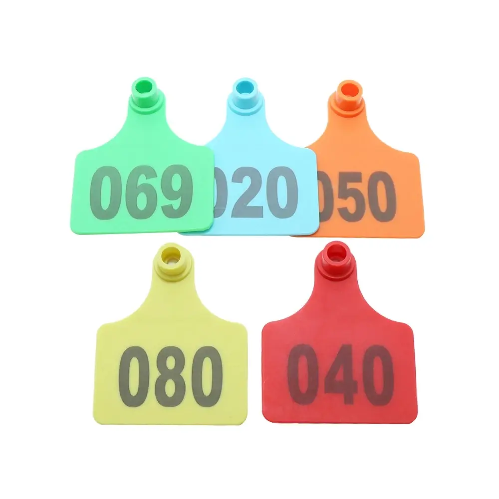 100Sets Livestock Cattle Cow Ear Tag Signs Number Laser Farm Animal Livestock Digital Identification Card Animal Ear Tag