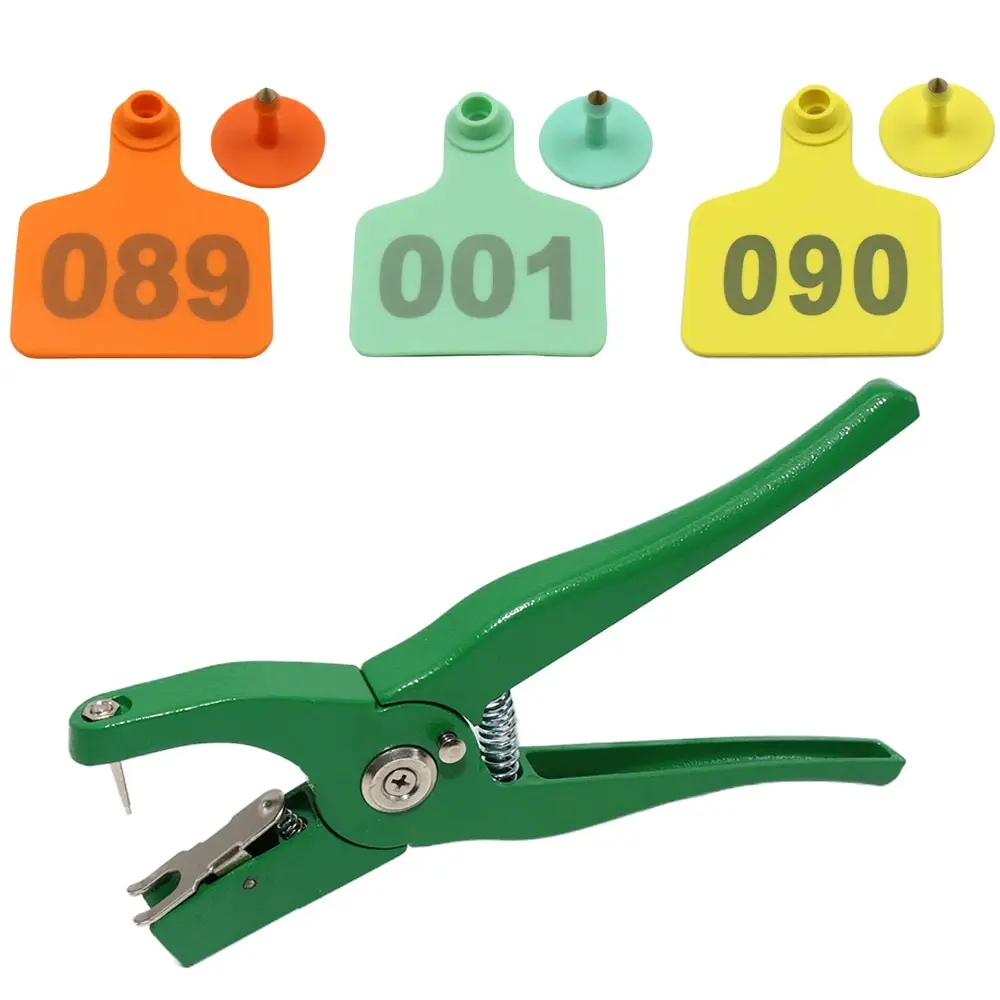 100Sets Livestock Cattle Cow Ear Tag Signs Number Laser Farm Animal Livestock Digital Identification Card Animal Ear Tag