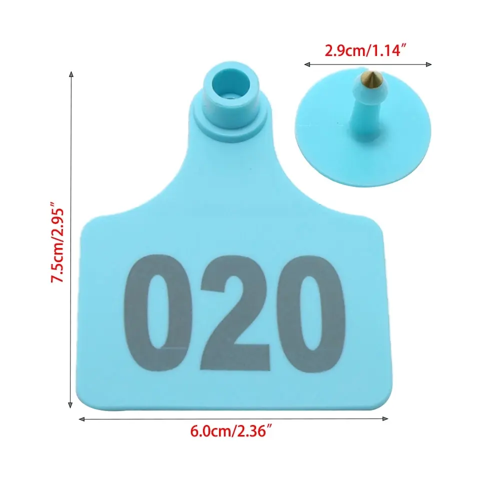 100Sets Livestock Cattle Cow Ear Tag Signs Number Laser Farm Animal Livestock Digital Identification Card Animal Ear Tag