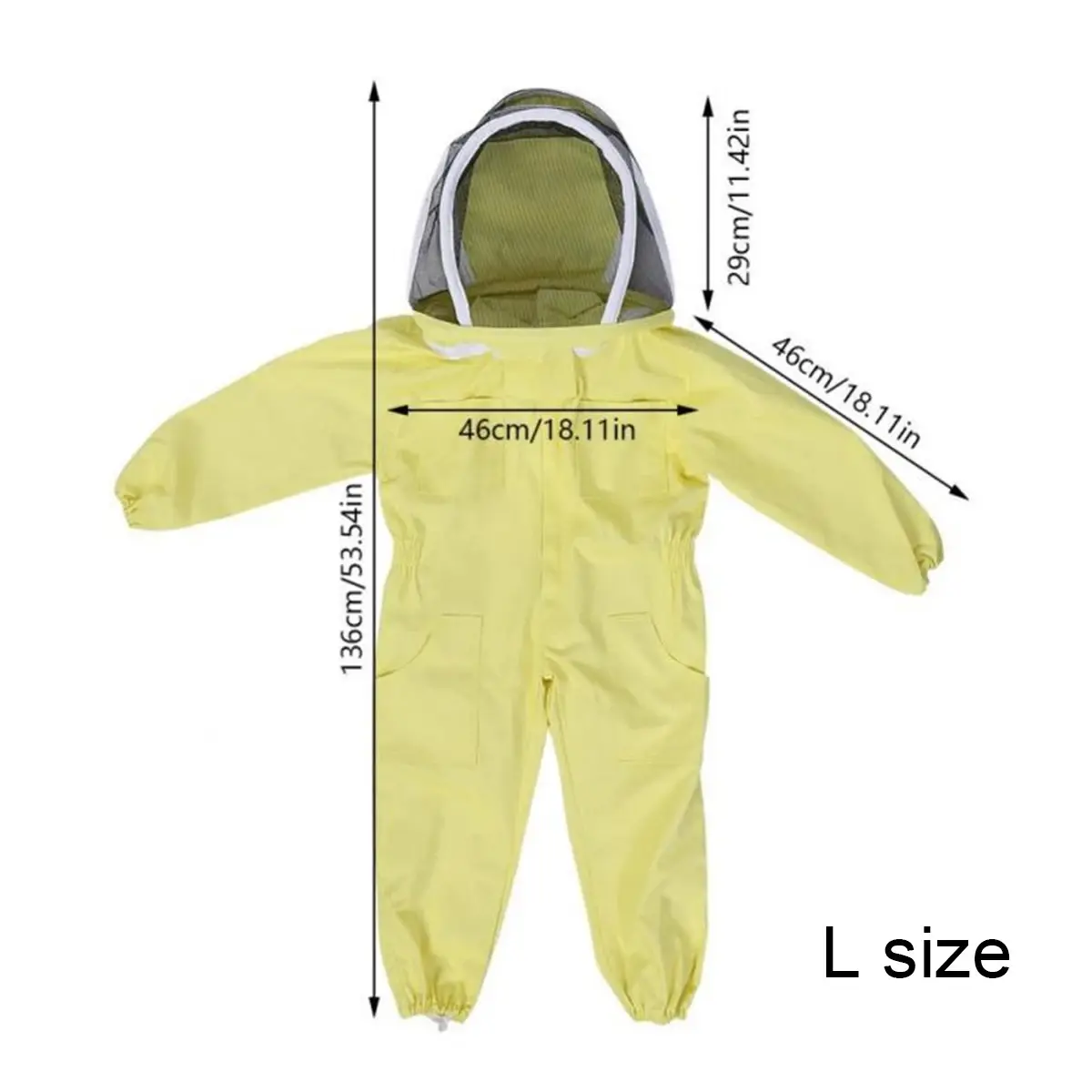 1Pc Apiculture Cotton Jumpsuit Children's Bee-proof Suit Space Suit Anti-bee Cap Beekeeping Tools Yellow/White