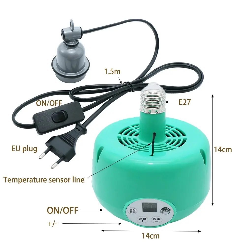 220V 300W Pet Heater Chicken Thermostatic Temperature Controller Heating Lamp Reptile Heating  Pedestal Farm Animal Warm Light