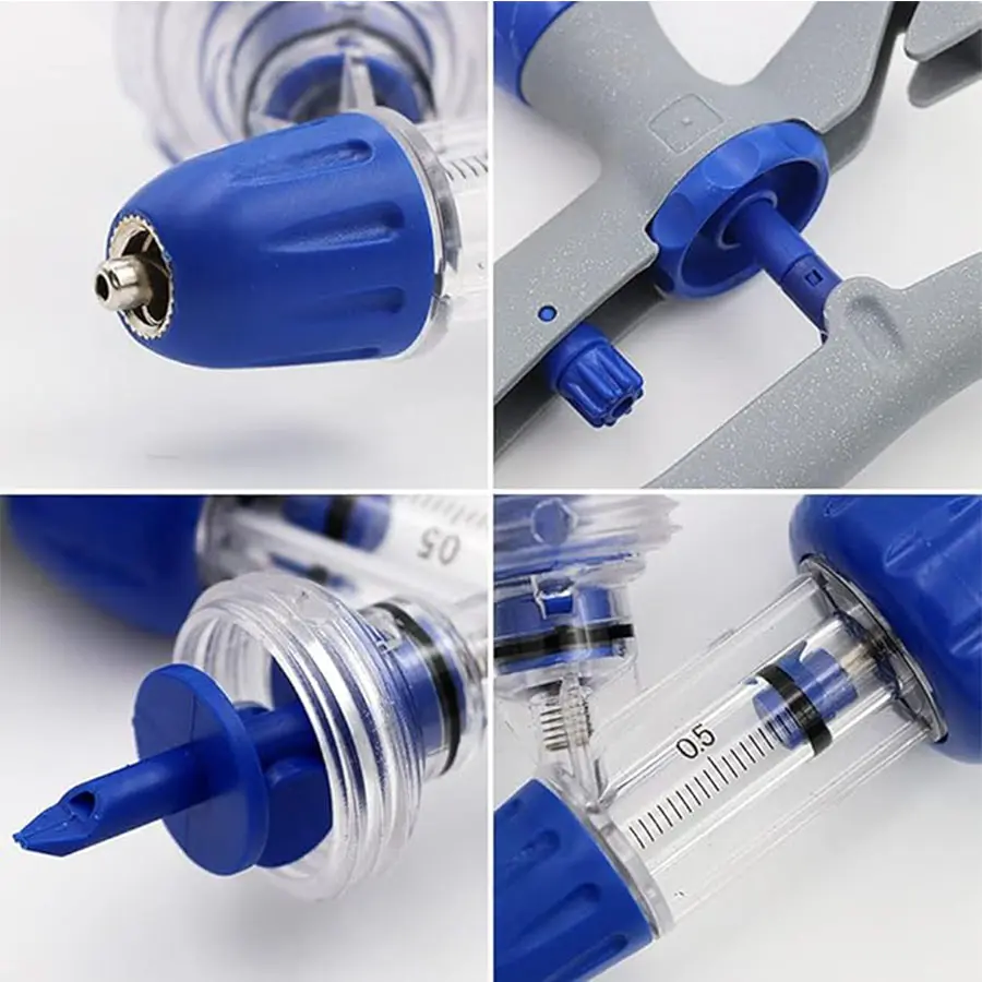 2ml/5ml  Adjustable Automatic Syringe Veterinary Tools Medicine Feeder Chicken Pig Bull Sheep Poultry Continuous Vaccine Syringe