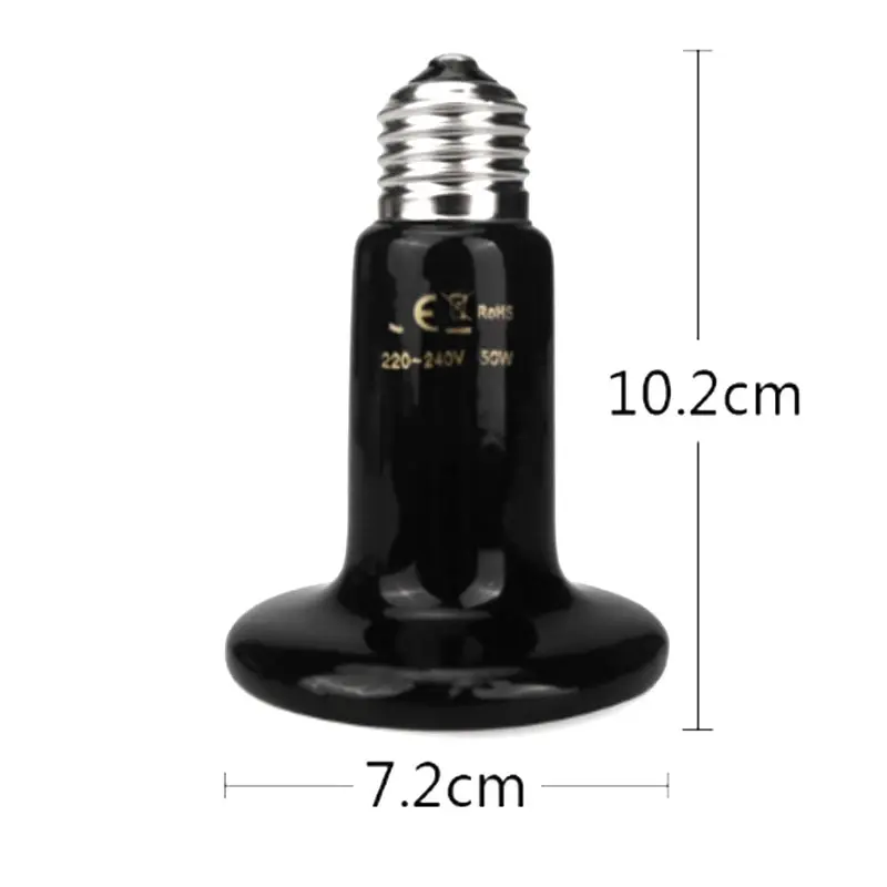 4pcs  Reptile Pet No Light Far Infrared Ceramic Heating Lamp E27 Small Mini Heat Lamp 25W 50W 75W 100W 150W 200W