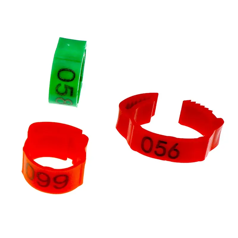 100 Pcs Adjustable snap-on Chicken Foot Ring Laser Print Digital Label Chicken Duck Pigeon Leg Farm Label Identification