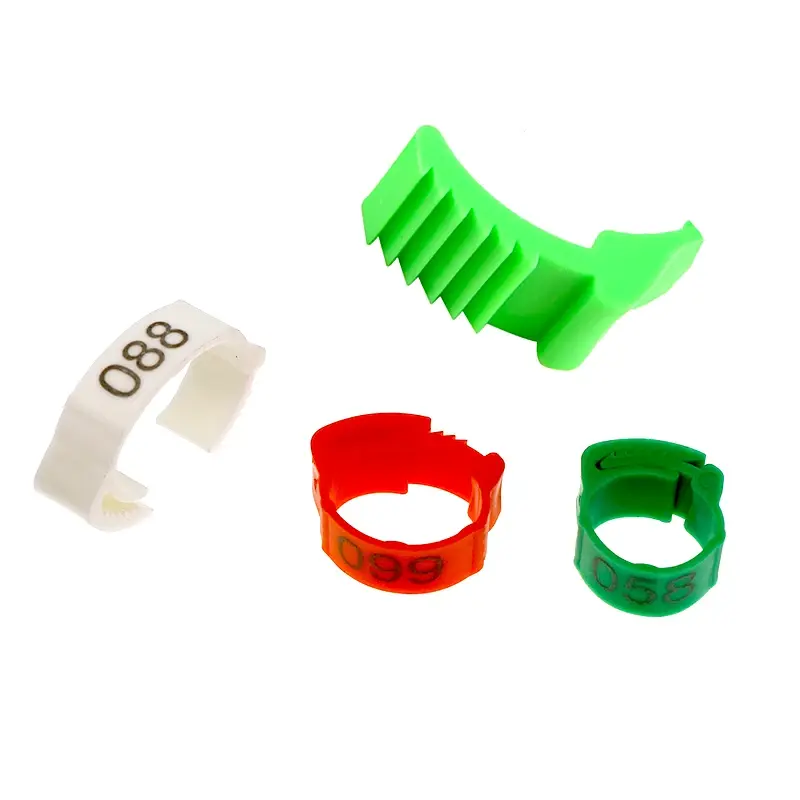 100 Pcs Adjustable snap-on Chicken Foot Ring Laser Print Digital Label Chicken Duck Pigeon Leg Farm Label Identification