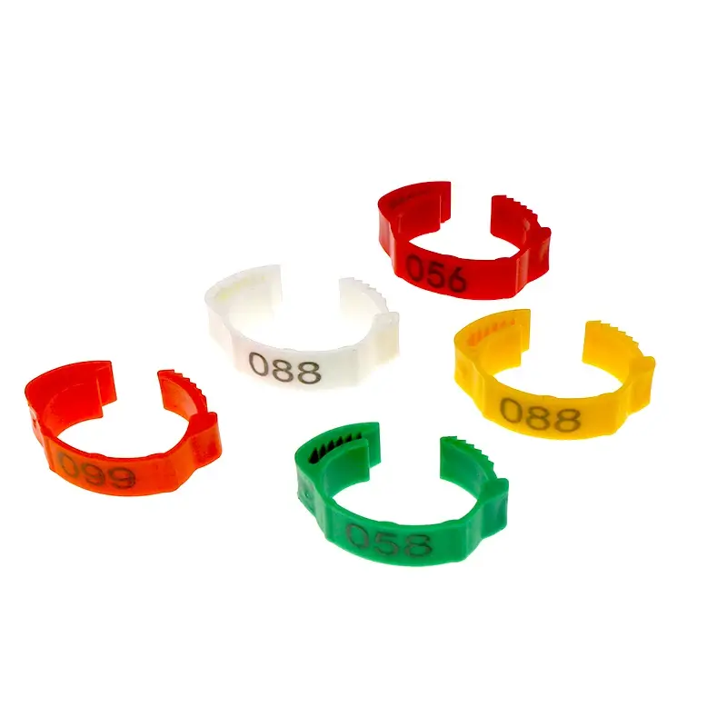 100 Pcs Adjustable snap-on Chicken Foot Ring Laser Print Digital Label Chicken Duck Pigeon Leg Farm Label Identification