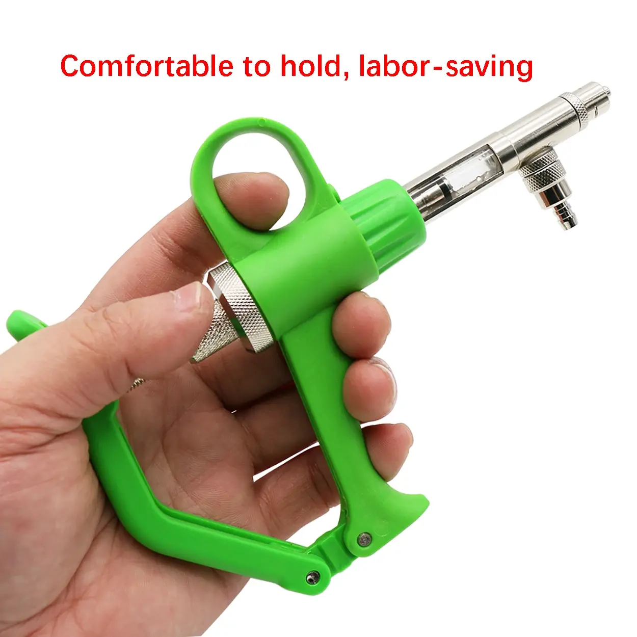 1Pc 1/2ml Automatic Syringe Poultry Adjustable Continuous Vaccine Injector Chicken Pig Bull Sheep Small Pet Liquid Feeding