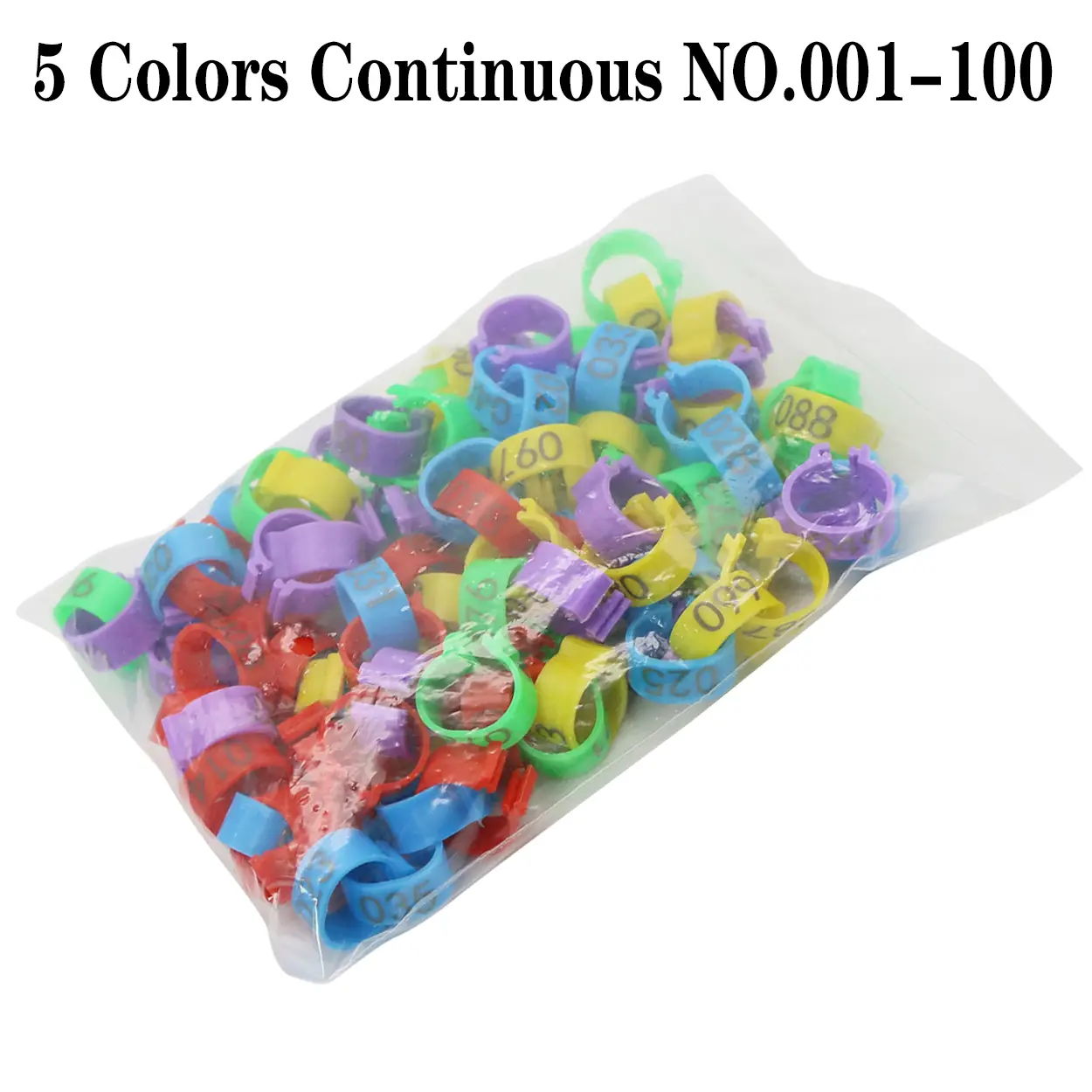 100 Pcs Chicken Foot Rings Label Clasp Plastic Animal Identification Tool Foot 001-100 Label Buckles Band Clip-on Rings 16mm