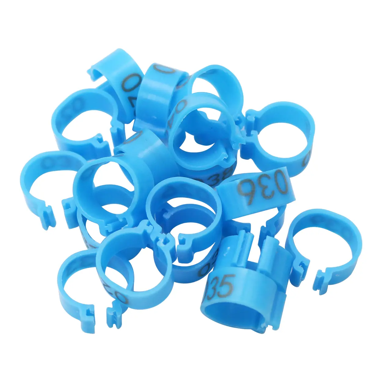 100 Pcs Chicken Foot Rings Label Clasp Plastic Animal Identification Tool Foot 001-100 Label Buckles Band Clip-on Rings 16mm