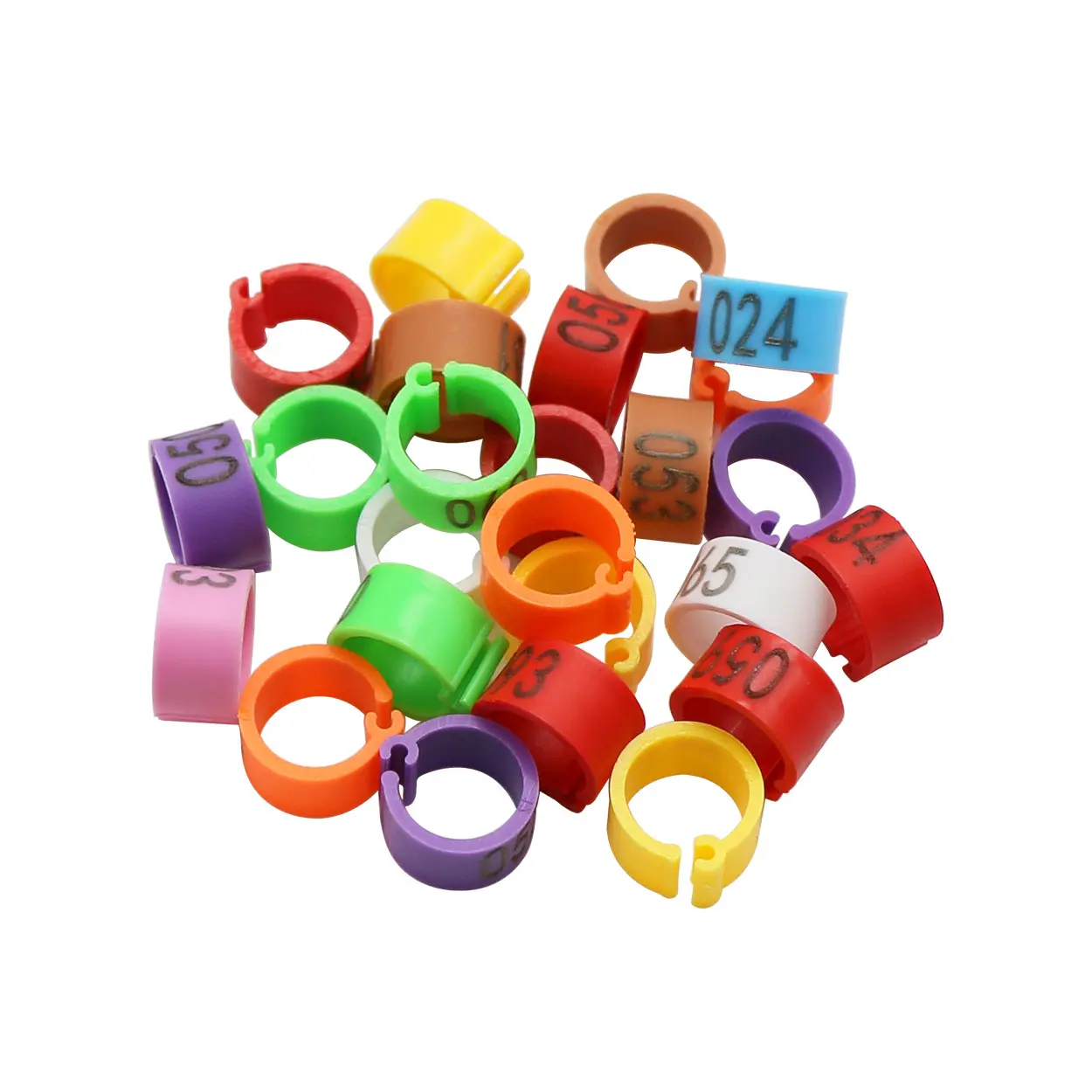 100 Pcs Inner Diameter 8mm/Height 7mm Pigeon Leg Ring Poultry Dove Bird Parrot Clip Rings Snap-on Foot Ring Pigeons Carry