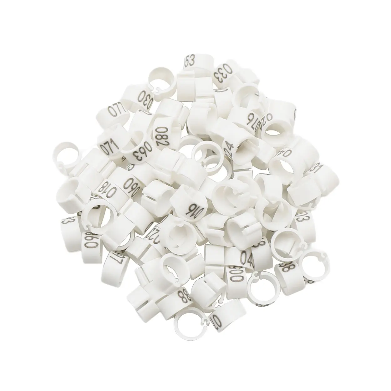 100 Pcs Inner Diameter 8mm/Height 7mm Pigeon Leg Ring Poultry Dove Bird Parrot Clip Rings Snap-on Foot Ring Pigeons Carry