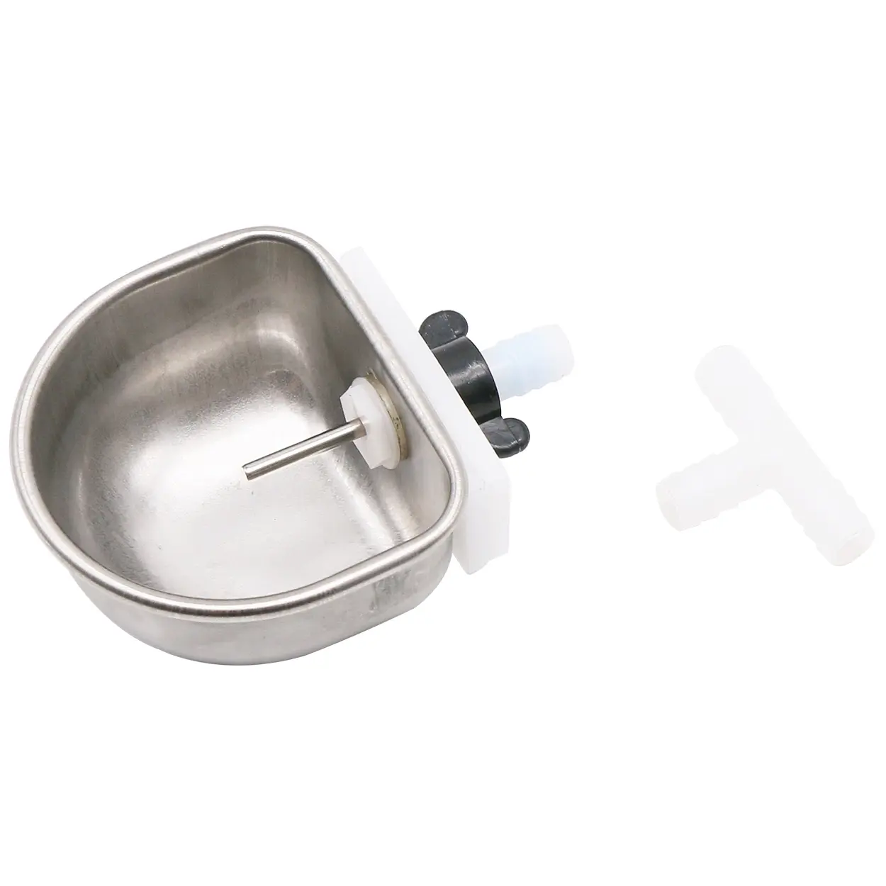 10Pcs Rabbit Water Bowl Farm Rabbit Automatic Drinker Rabbit Cage Fix Cup Fox Mink Stainless Steel Drinking Bowl Farm Breeding