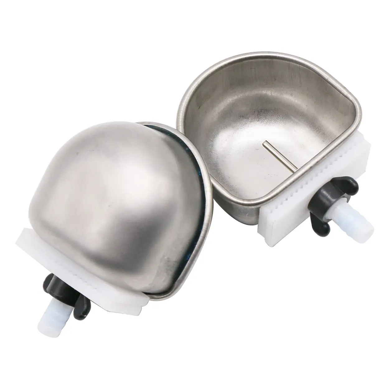10Pcs Rabbit Water Bowl Farm Rabbit Automatic Drinker Rabbit Cage Fix Cup Fox Mink Stainless Steel Drinking Bowl Farm Breeding