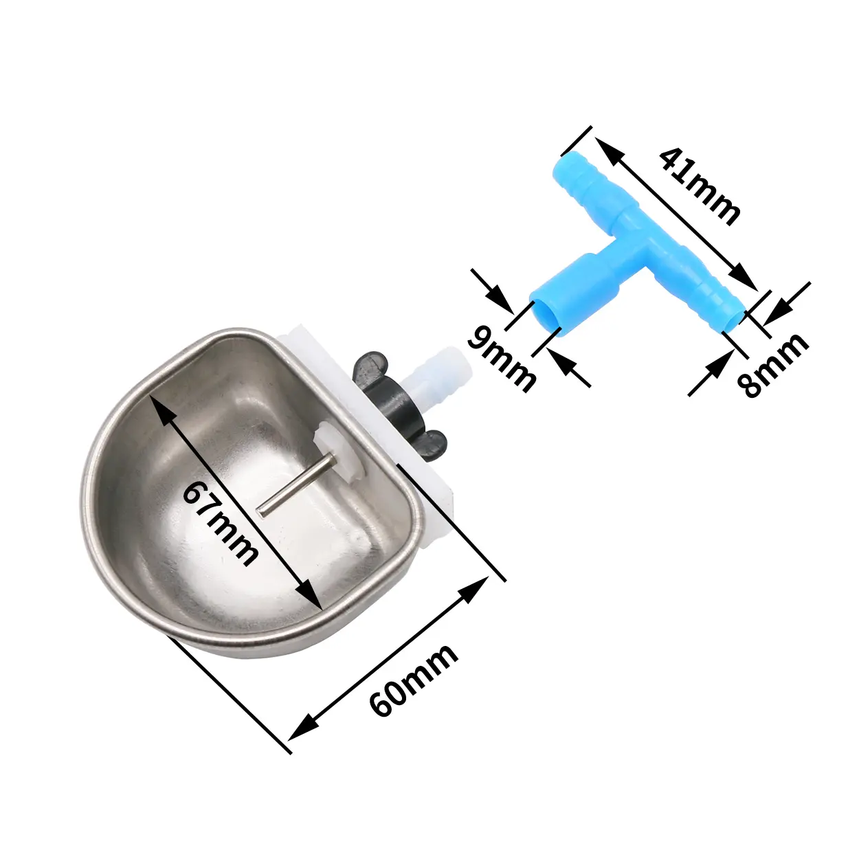 10Pcs Rabbit Water Bowl Farm Rabbit Automatic Drinker Rabbit Cage Fix Cup Fox Mink Stainless Steel Drinking Bowl Farm Breeding