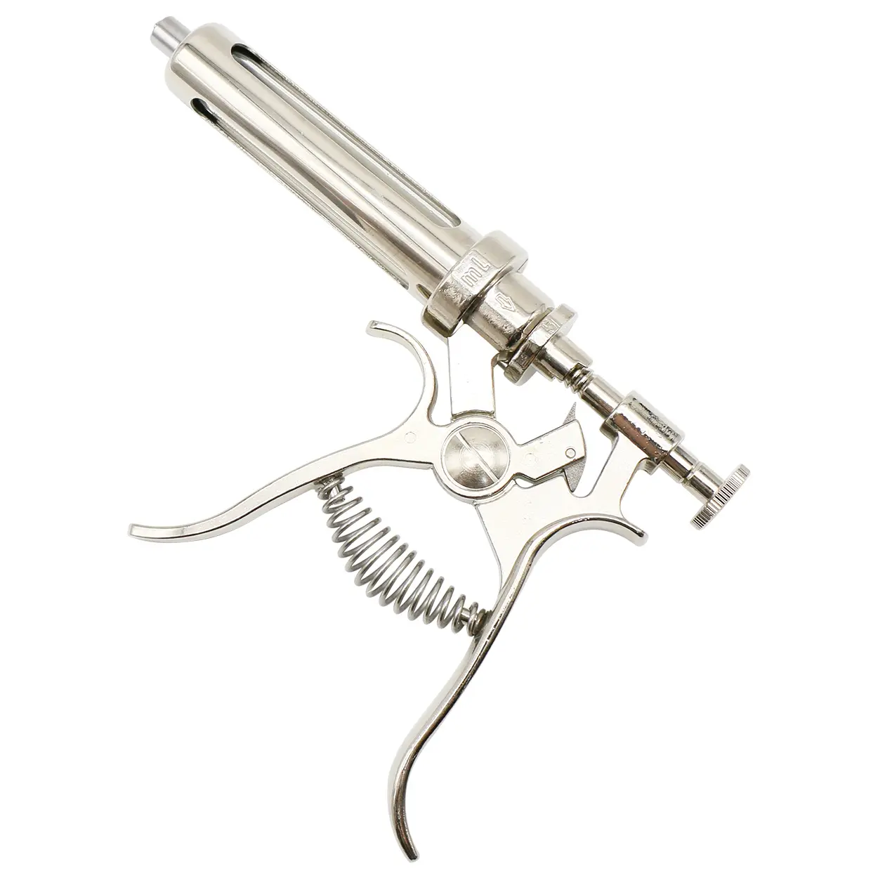 Veterinary Continuos Syringe Revolver Shape 10/20/50ml Stainless Steel Animal Medicine Feeder Vaccination Gun for Cow Pig Shee