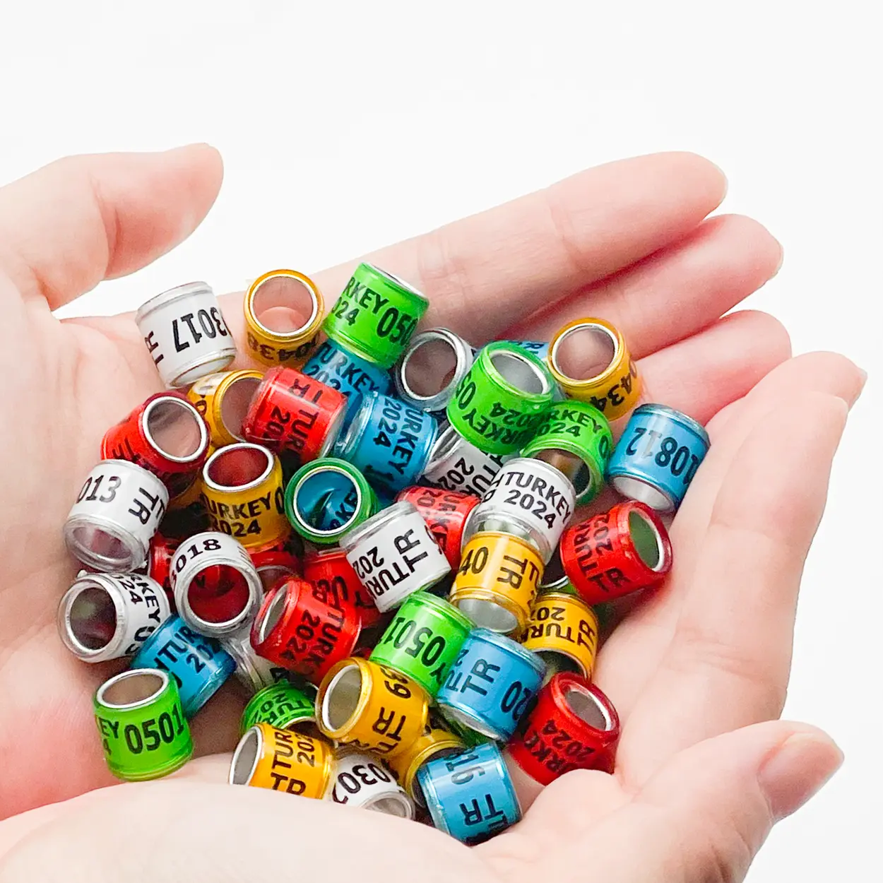 100 Pcs 2026 Aluminum Plastic Material Pigeon Foot Ring With Number Bird Ring Messenger Bird Training Supplies Carry Tools