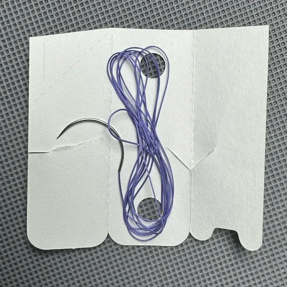 12 Pcs Absorbable Suture Thread Special For Pet PGA Sutures With Needle Polyglycolic Acid Sterile Animal use 90cm