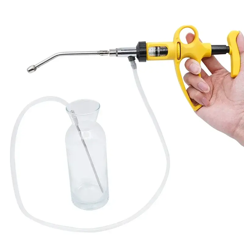 1 Pc Adjustable Syringe 5/10ml Automatic Continuous Plastic Vaccination Syringe Animal Medicine Feeder for Cow Pig Farm Animals