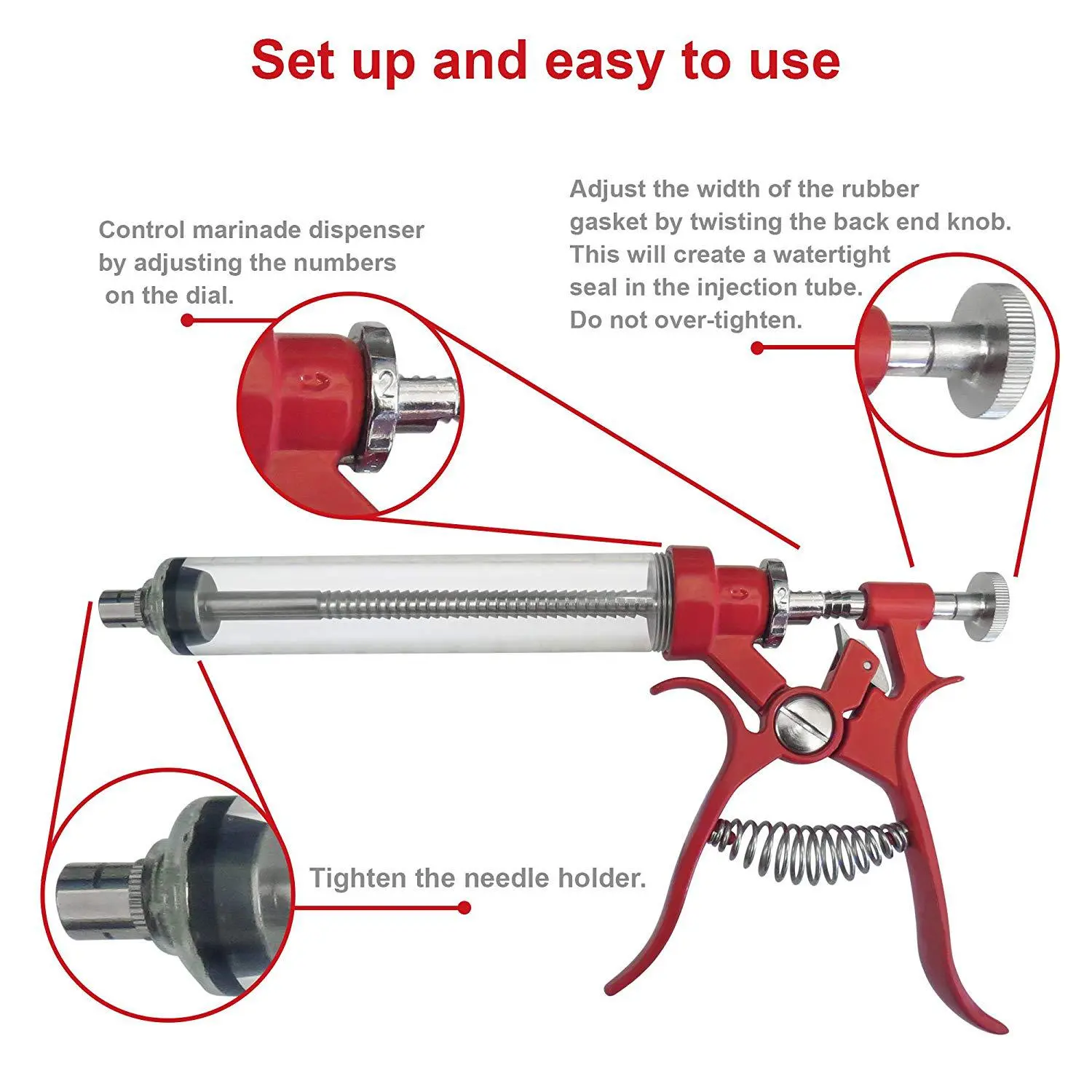 1 Pc Animal 50ml Continuous Injection Syringe Revolver Plastic Handle Veterinary Automatic Vaccination Gun for Cow Pig Sheep
