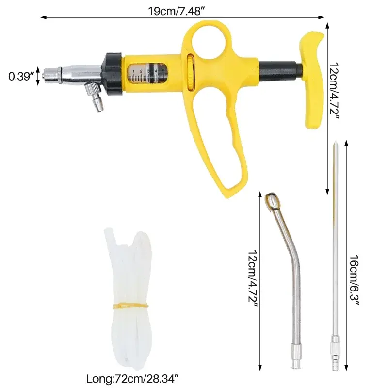 1 Pc Adjustable Syringe 5/10ml Automatic Continuous Plastic Vaccination Syringe Animal Medicine Feeder for Cow Pig Farm Animals