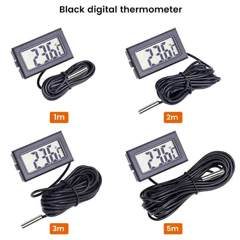 1m-5m LCD Display Fish Tank Embedded Electronic Digital Ehermometer Suitable for Refrigerators and Aquarium Cooler Instruments