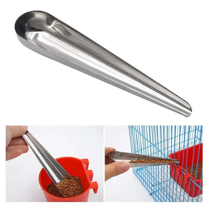 1pcs Stainless Stainless Feeder Bird Feeding spoon chick Feeding Spoon Pet Parrot Bird Cage Food Spoon Feeding Tools Supplies