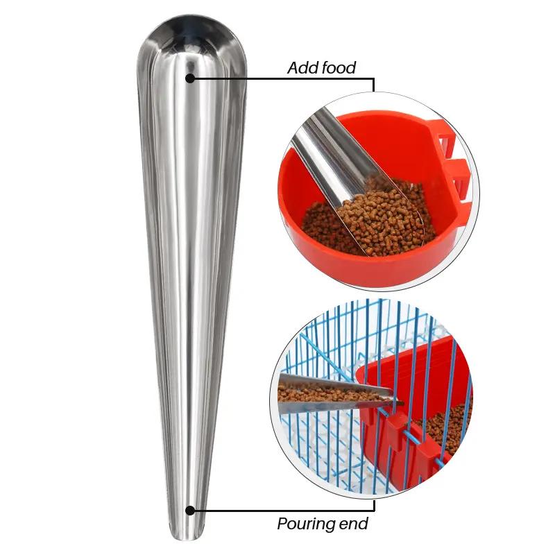 1pcs Stainless Stainless Feeder Bird Feeding spoon chick Feeding Spoon Pet Parrot Bird Cage Food Spoon Feeding Tools Supplies
