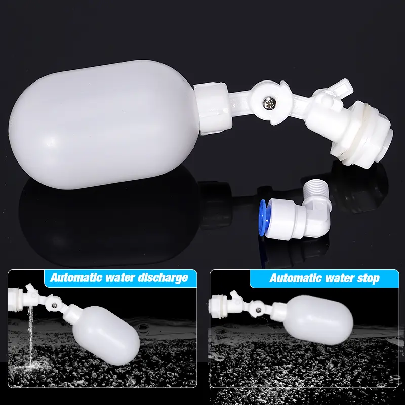 1/4 Inch 3/8 Inch Float Ball Valve For Water Purifier Aquarium Auto Water Changer Float Valve Plastic Water Level Controller