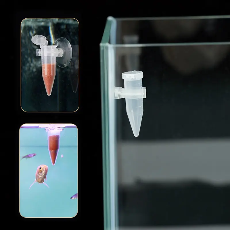 2Pcs Automatic Fish Feeder Cone Shrimp Egg Worm Funnel Cup Feeding Tool Cup Fish Tank Suction Cup Feeder Fish Feeding Tools