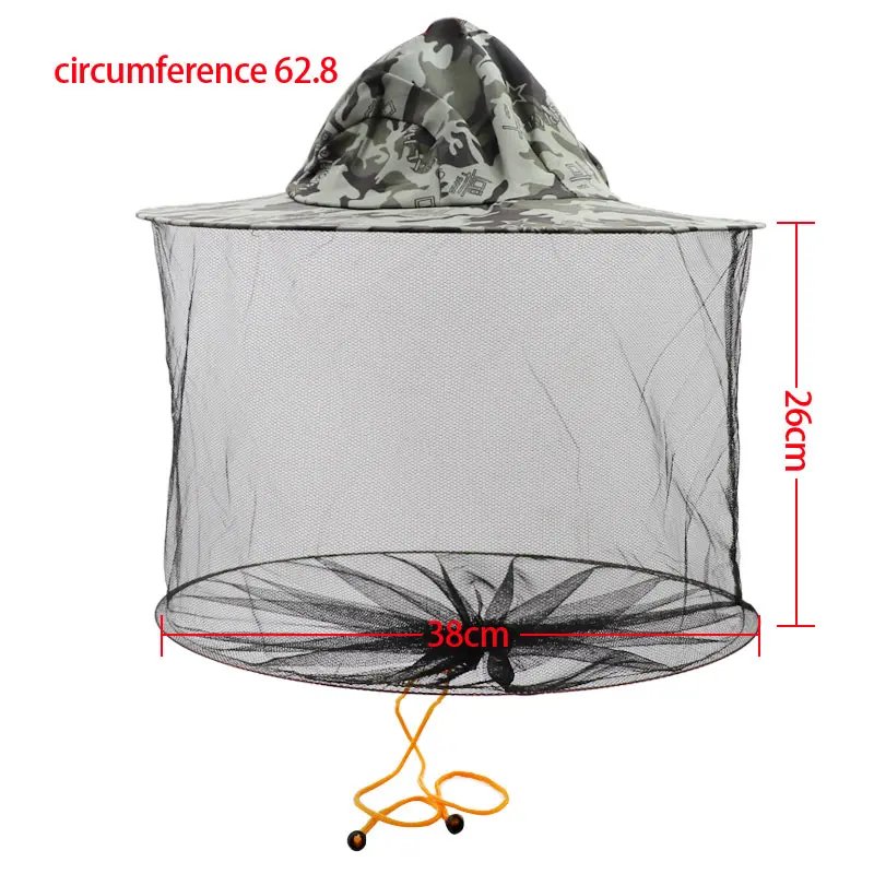 Beekeeping Hat Mosquito Camouflage Bee Insect Net Veil Hat Fishing Caps Face Head Neck Wrap Protector five-pointed star