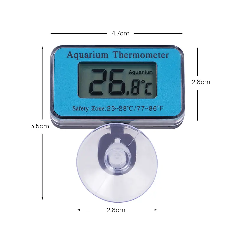 Digital LCD Aquarium Thermometer Suction Cup Thermometer Submersible Fish Tank Thermometer Diving Temperature Large Screen