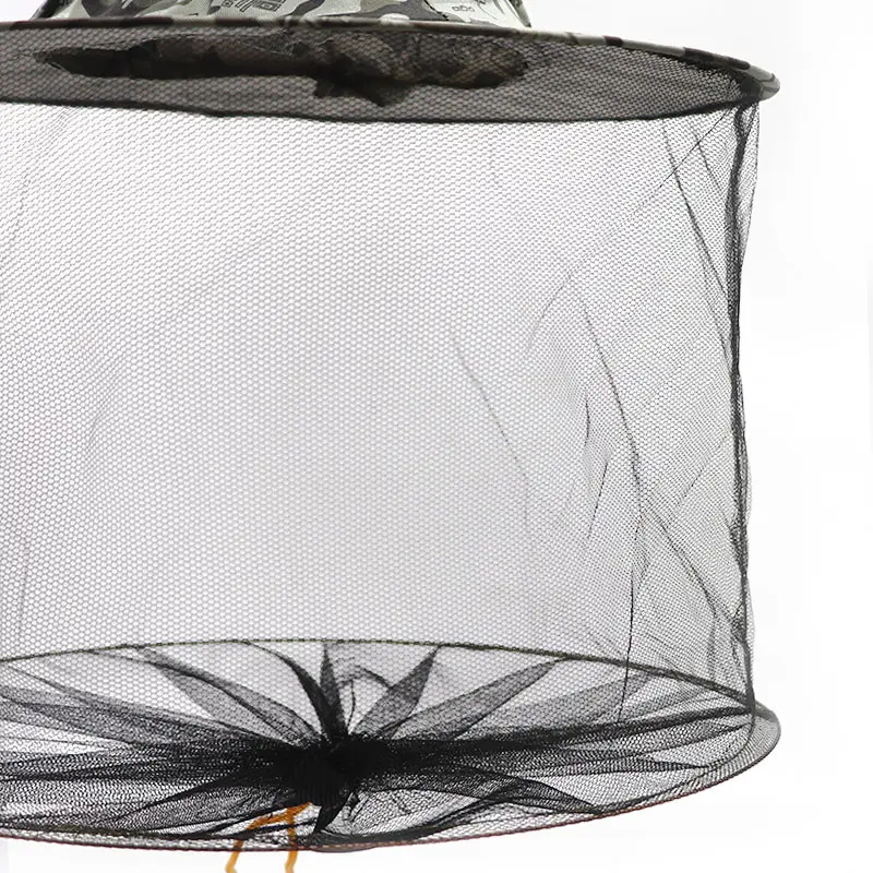 Beekeeping Hat Mosquito Camouflage Bee Insect Net Veil Hat Fishing Caps Face Head Neck Wrap Protector five-pointed star