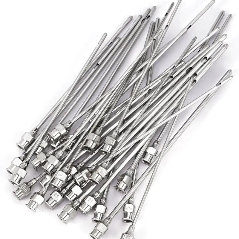 10 Pcs Stainless Steel Cow Breast Needle Milking Needle Cow Goat Milking Needle Milk Through Syringe Farm Animal Breast Needle