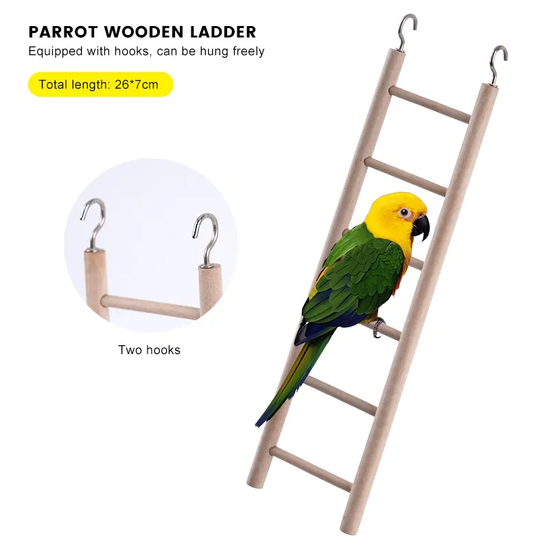 1pc Bird Toys Swing Chewing Training Toys Small Parrot Hanging Hammock Parrot Cage Bell Perch Toys with Ladder Pet Supplies