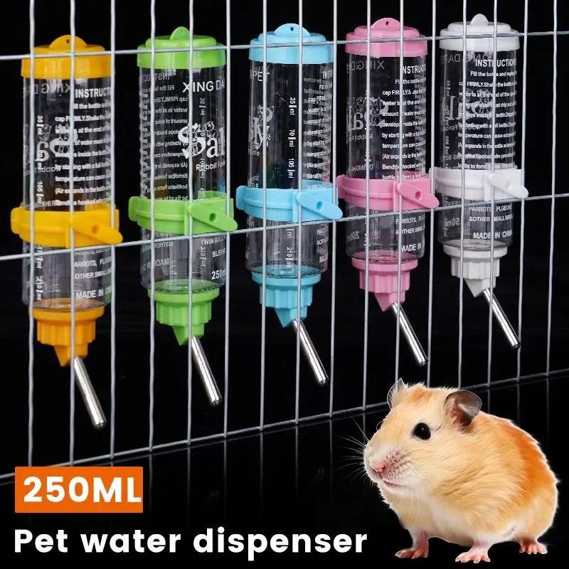 125Ml/250Ml Pets Hamster Water Dispenser Water Drinking Bottle Ball Bearing Water Bottle Rabbit Feeder Hanging On The Pet Cage