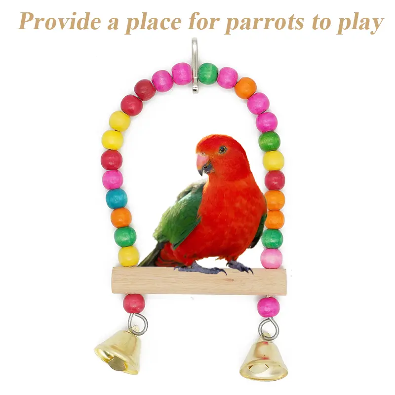 Colorful Bird Toy Parrot Swing Cage Stand Frame Cockatiel Budgie Hanging Hammock Bird Swing Parrot Stand Bird Cage Accessories